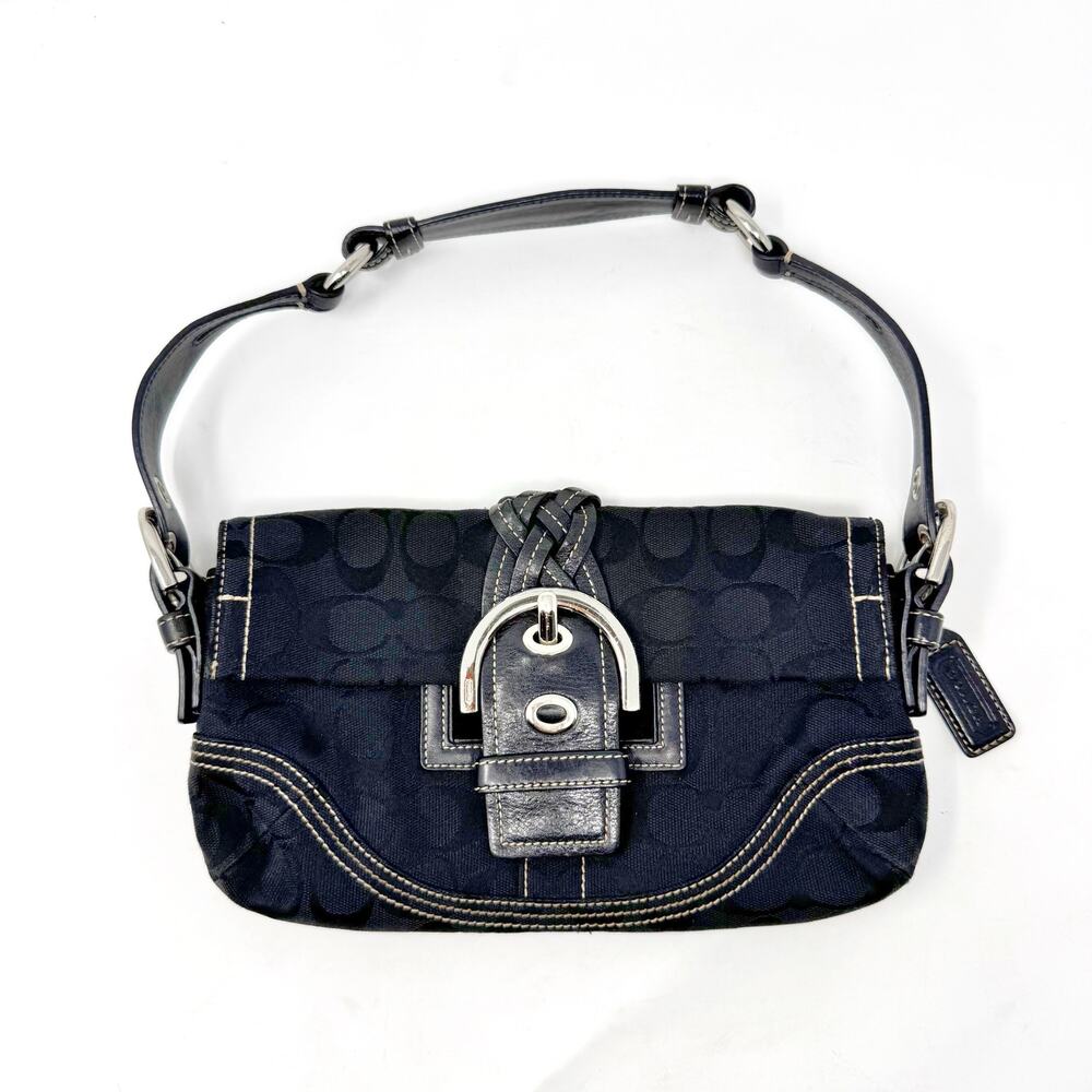 Vintage Y2K Coach 6280 Soho Black Signature Jacquard Braided Shoulder Bag